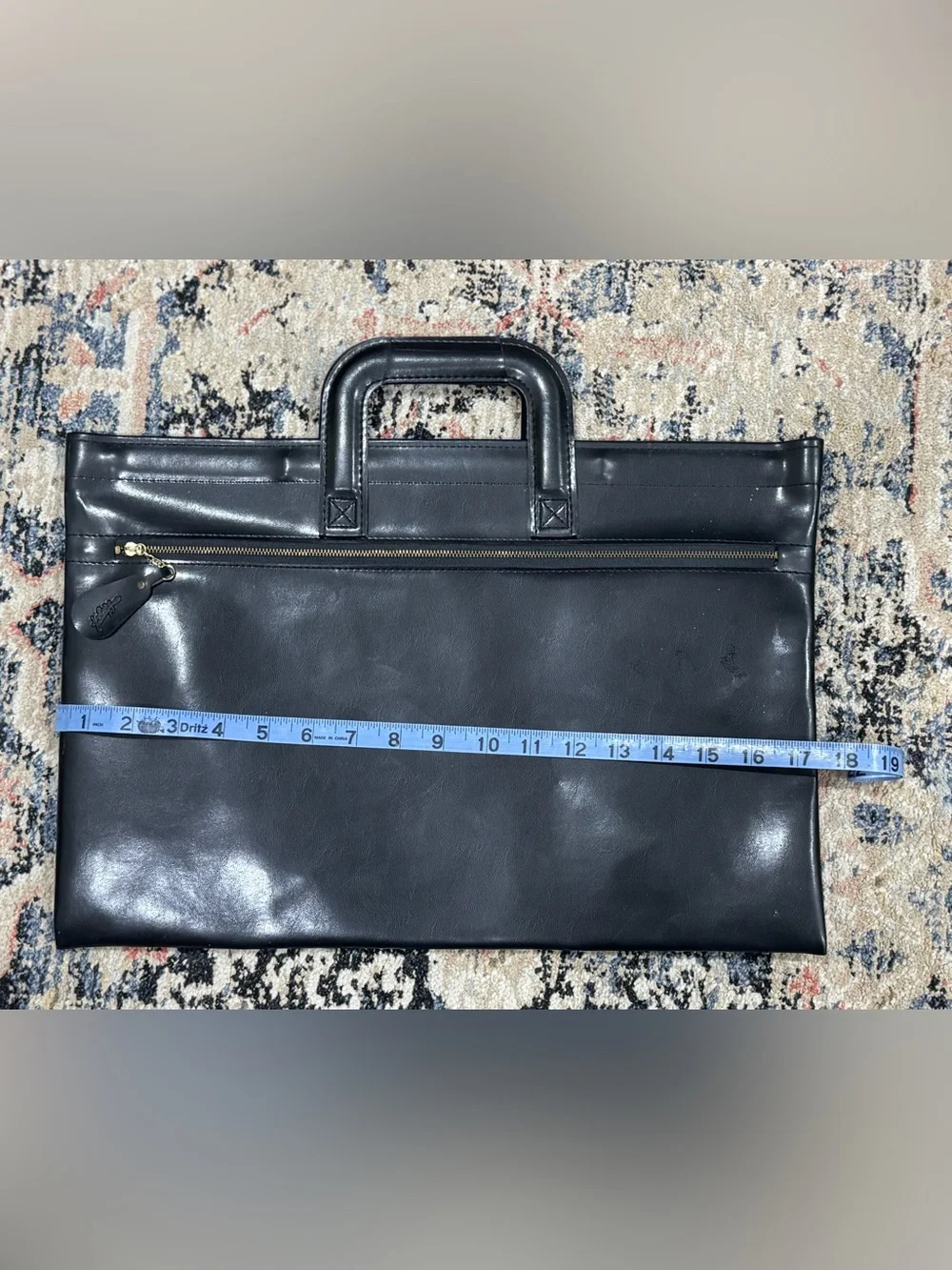 Vintage Hazel Black Document Briefcase Portfolio Bag Attache Case Leather 17